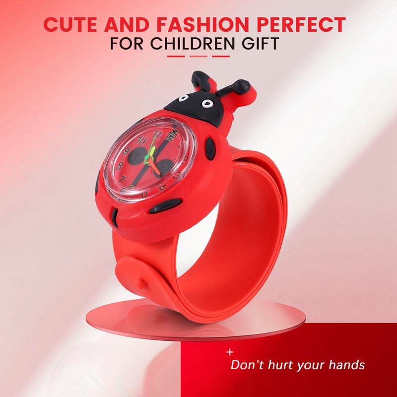 Đồng Hồ Đeo Tay Dây Silicon Hình Bọ Rùa Hoạt Hình Đáng Yêu Dành Cho Trẻ