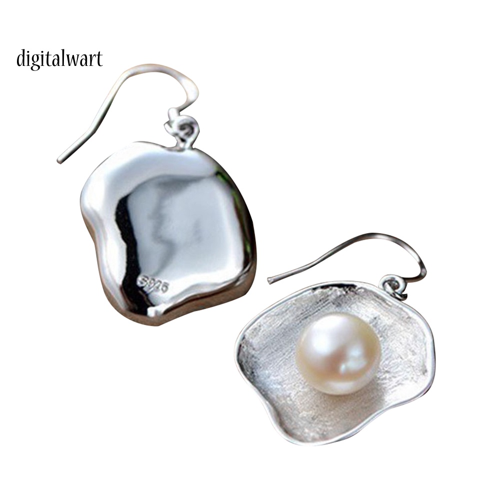 Kỹ Thuật Số| Đôi Khuyên Tai Dài Hình Vỏ Sò Đính Ngọc Trai Thời Trang Cho Nữ