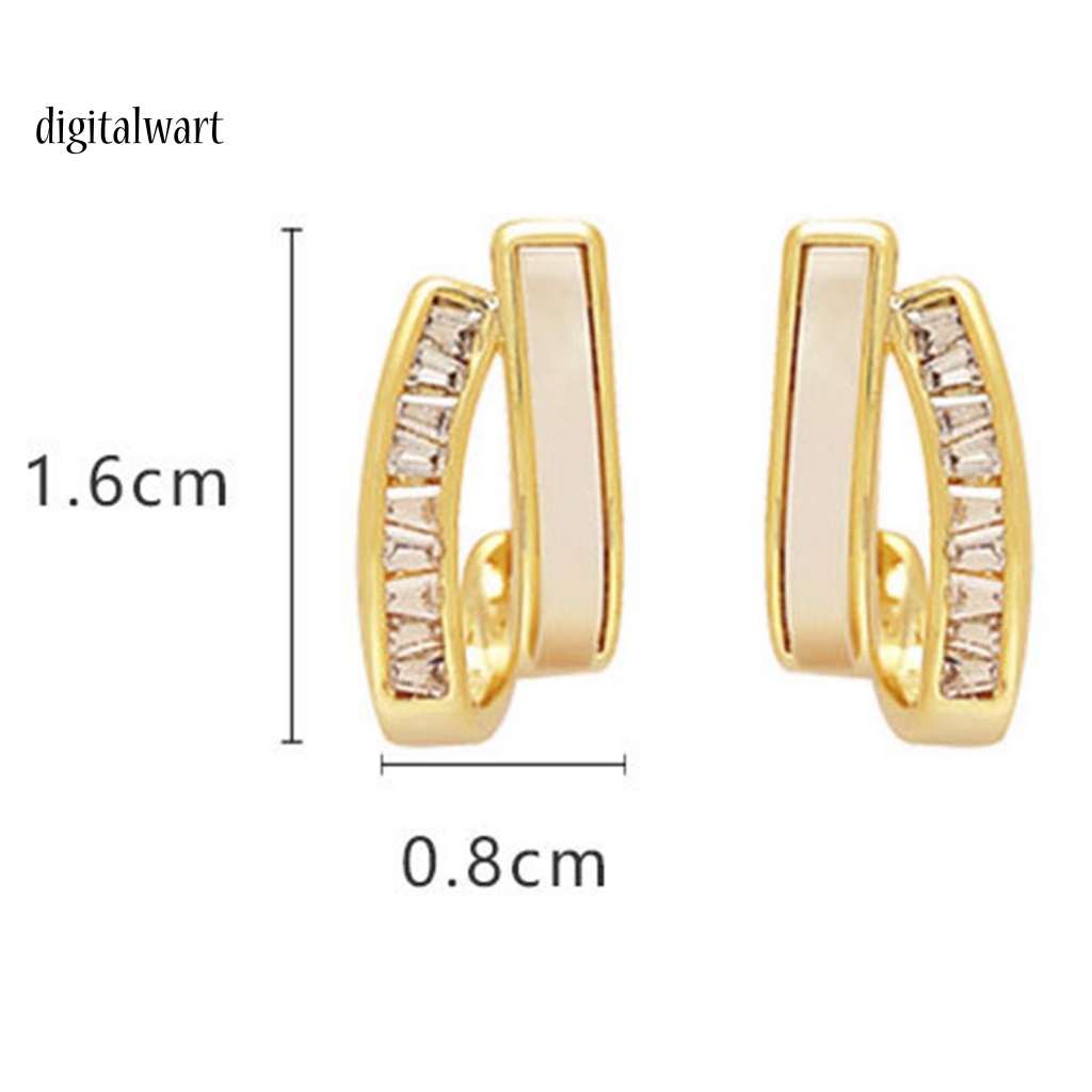 Kỹ Thuật Số| 1 Đôi Bông Tai Cong Bằng Hợp Kim Không Gỉ Nhiều Màu Sắc Dành Cho Nữ