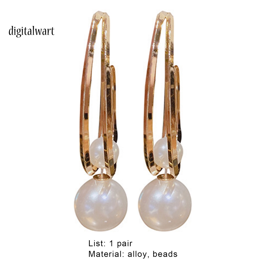 Kỹ Thuật Số| 1 Đôi Bông Tai Tròn Lớn Đính Ngọc Trai Giả Dành Cho Nữ