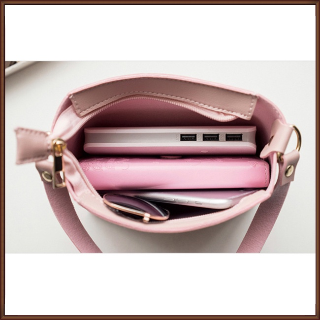 Túi Đeo Chéo Vai Bằng Da Pu Có Khóa Kéo Thời Trang Sành Điệu Cho Nữ