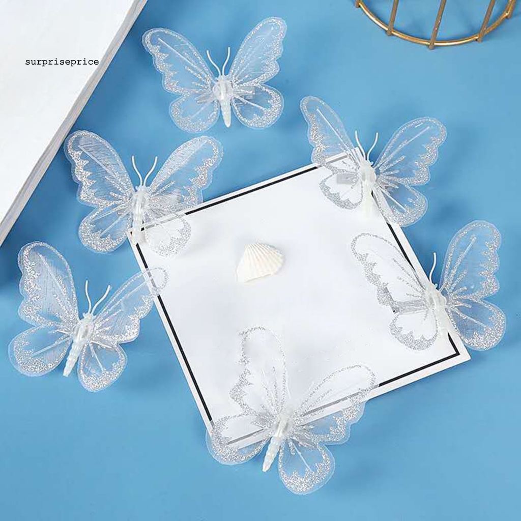 Set 12 Bươm Bướm 3D Có Kẹp Gắn Trang Trí Cây Thông Giáng Sinh