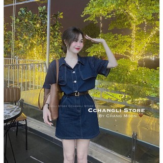 ✨BÁN SỈ✨Đầm denim đậm kèm belt eo chun