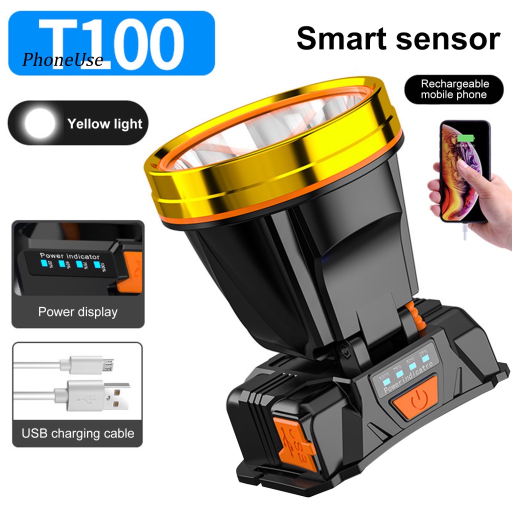 Đèn LED Đeo Đầu Bằng Nhựa PU Sử Dụng Pin Tiện Lợi Cắm Trại