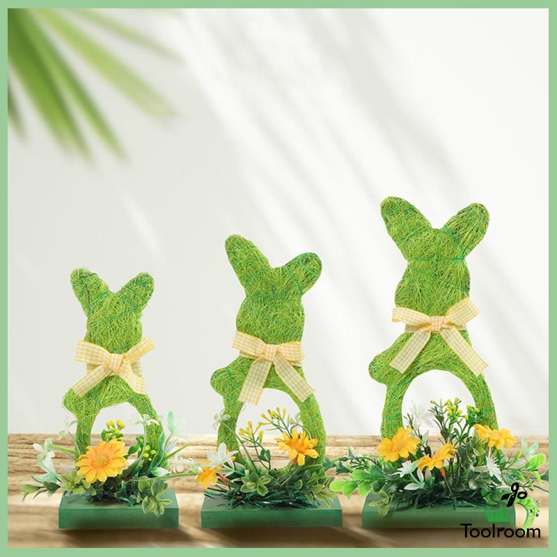 Set 3 Phụ Kiện Treo Trang Trí Bằng Gỗ Hình Thỏ Phục Sinh