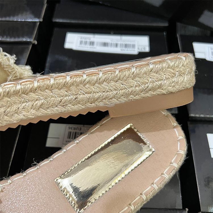 Giày Cói Đi Biển Mùa Hè 2023 Đính Đá Phối Tua Rua Phong Cách Pháp Mới Cho Nữ 0IAW