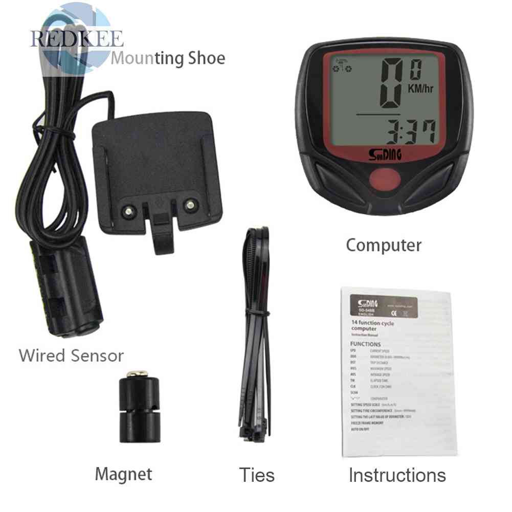 Đồng Hồ Đo Tốc Độ Xe Đạp SUNDING 548B Màn Hình LCD