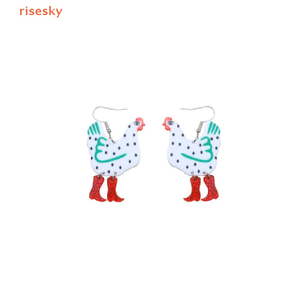 [risesky] Bông Tai Hình Gà Con Dễ Thương Cá Tính Cho Nữ