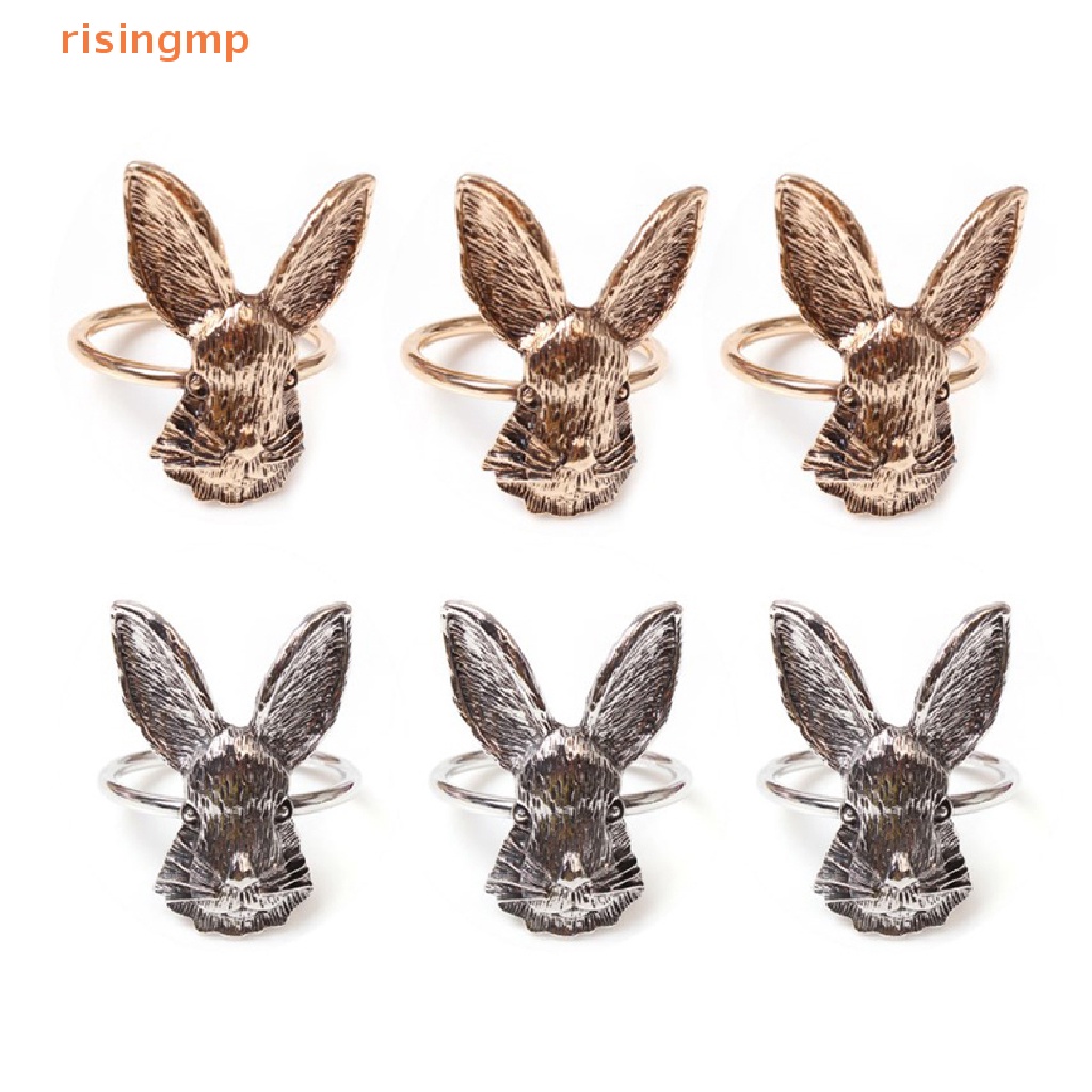 [risingmp] Set 2 Vòng Giữ Khăn Ăn Hình Tai Thỏ Phục Sinh / Đám Cưới Mùa Xuân