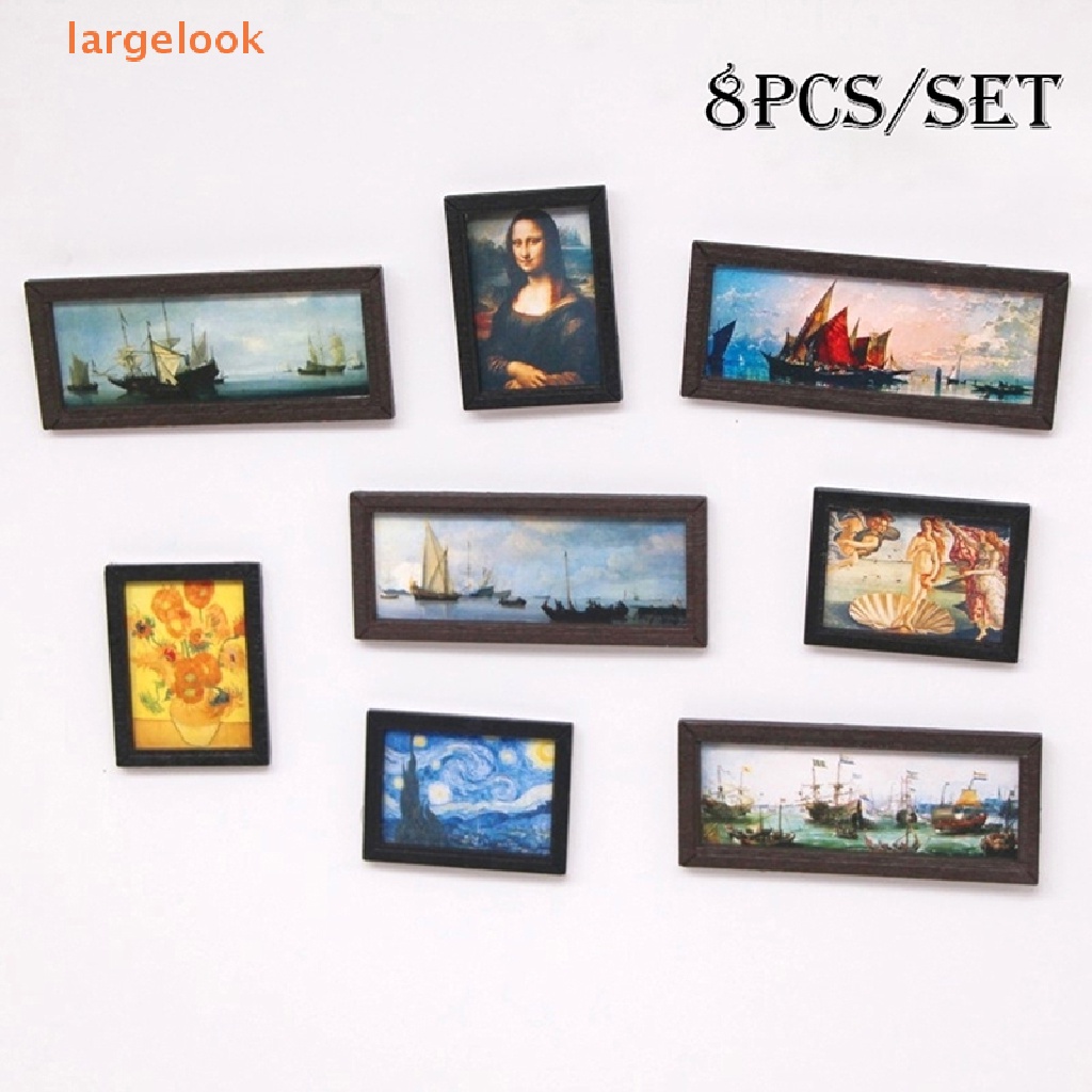 Set 8 Tranh Sơn Dầu 1: 12 Dùng Để Trang Trí Nhà Búp Bê