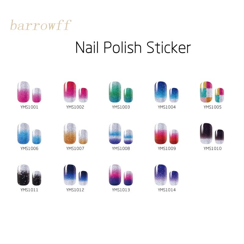 Miếng Dán Gel Trang Trí Móng Tay Màu Gradient Lấp Lánh DIY