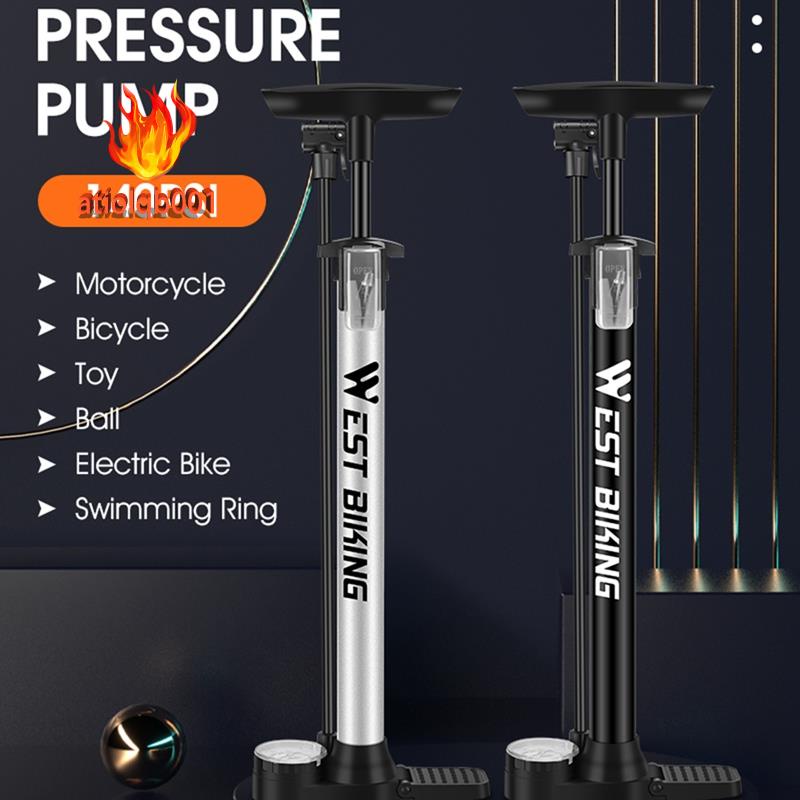 1 Bộ Bơm Hơi Xe Đạp Màu Bạc Áp Suất Cao Tiện Dụng