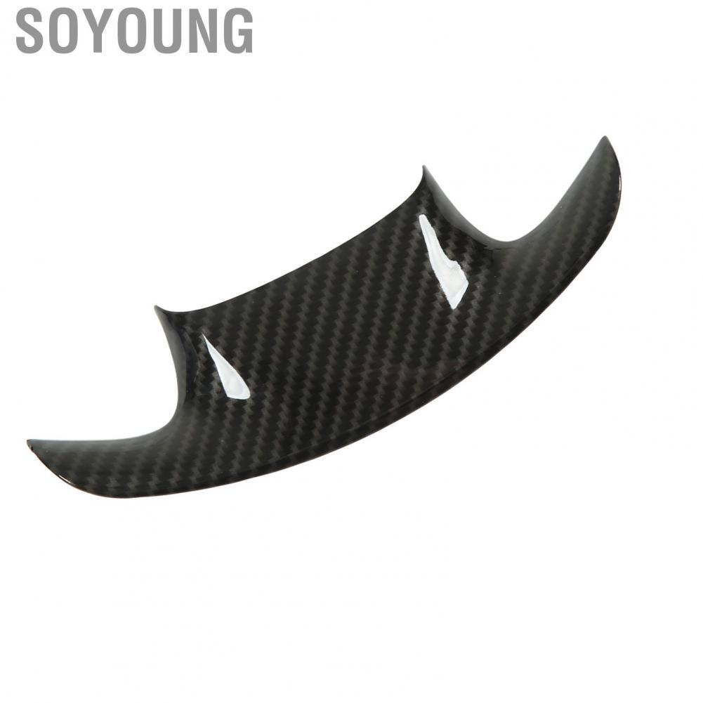 Soyoung Steering Wheel Cover Trims  Base Interior Trim Clear Texture Carbon Fiber Style Wear Proof for Car