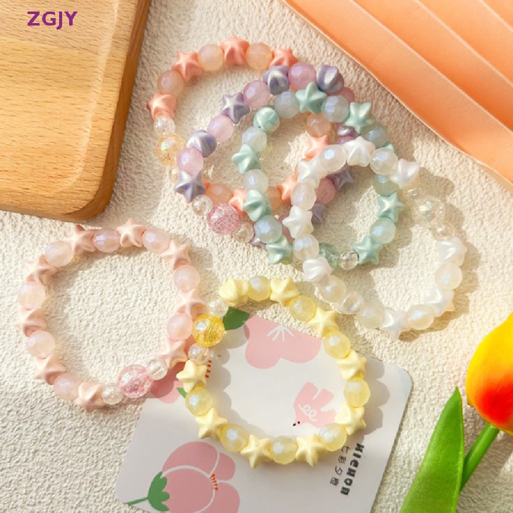 Vòng Tay Chuỗi Hạt Ngọc Trai Mặt Hình Ngôi Sao / Thỏ Nhiều Màu Ngọt Ngào Dễ Thương Cho Nữ Mới