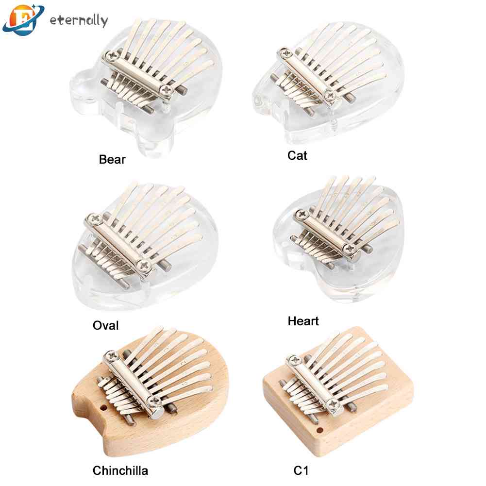 Đàn Kalimba Mini 8 Tông Bằng Acrylic Dễ Thương Dùng Làm Quà Tặng Giáng Sinh