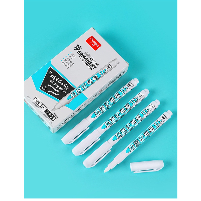 1 Bút Lông Đánh Dấu Màu Trắng Đánh Dấu Bằng Nhựa acrylic / Nhựa / Kim Loại / Đá / Thủy Tinh / Da / Gỗ / Kim Loại / Đánh Dấu