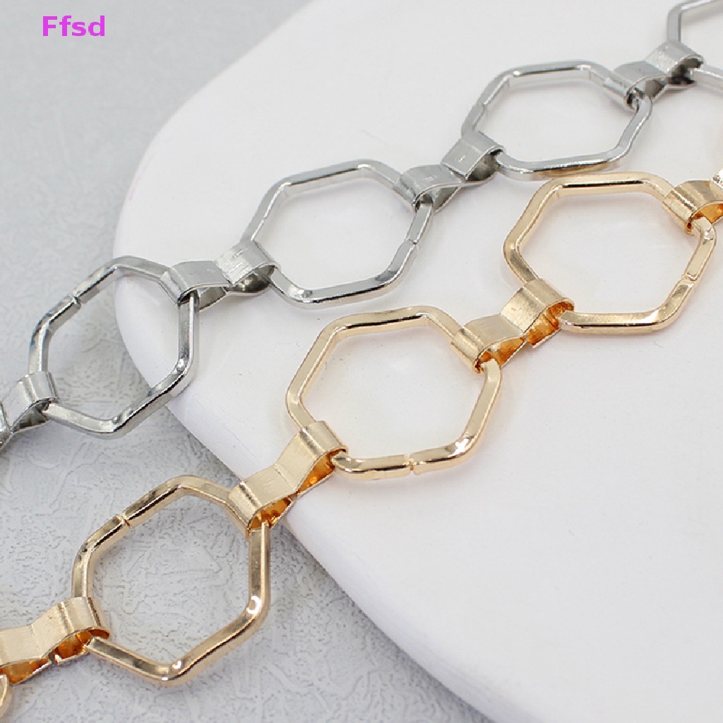 Thắt Lưng Dây Xích Lục Giác Bằng Kim Loại Màu Vàng / Bạc Phong Cách Cổ Điển Thời Trang Cho Nữ