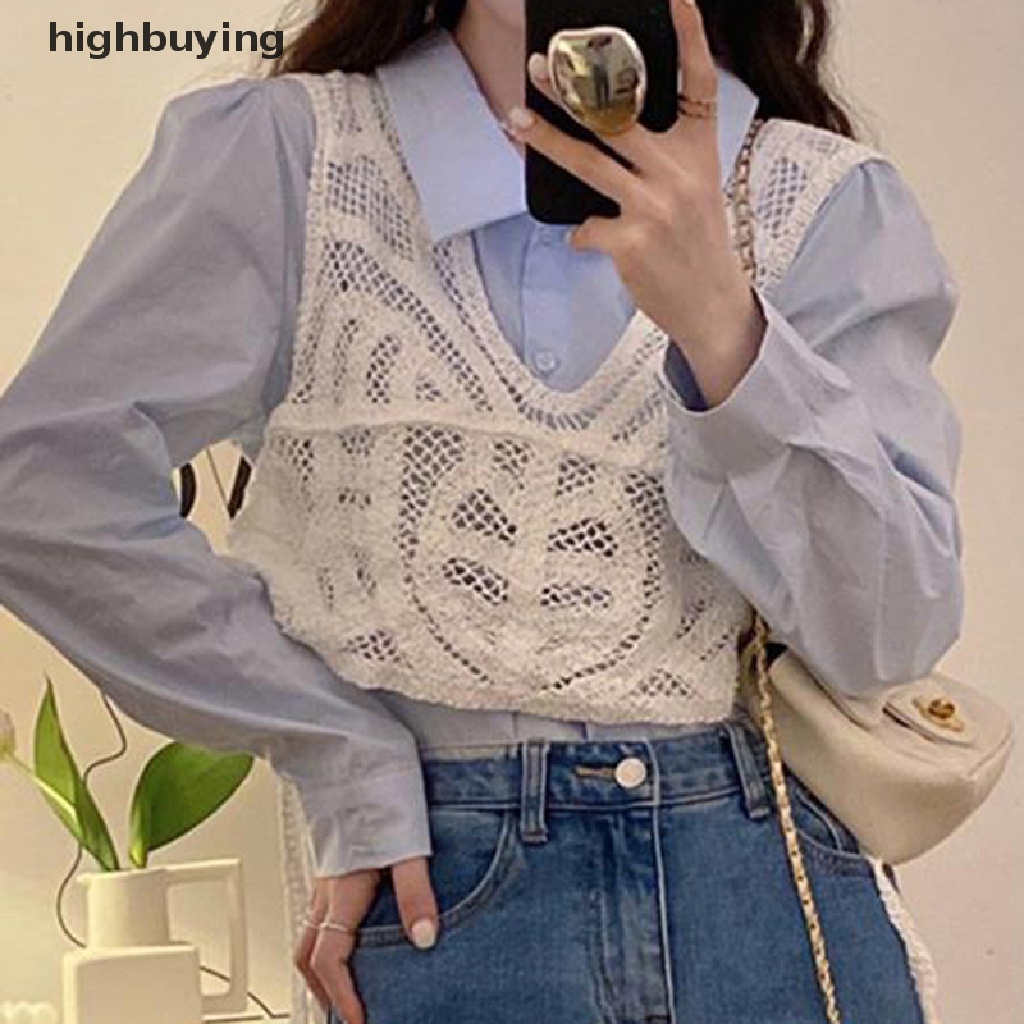 Áo Hai Dây Dệt Kim Dáng Rộng Màu Sắc Thời Trang Mùa Hè Cho Nữ