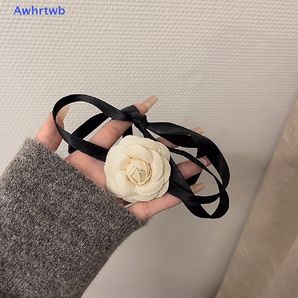 Vòng Cổ Choker Mặt Hoa Trắng Thắt Nơ Thời Trang Cho Nữ Mới