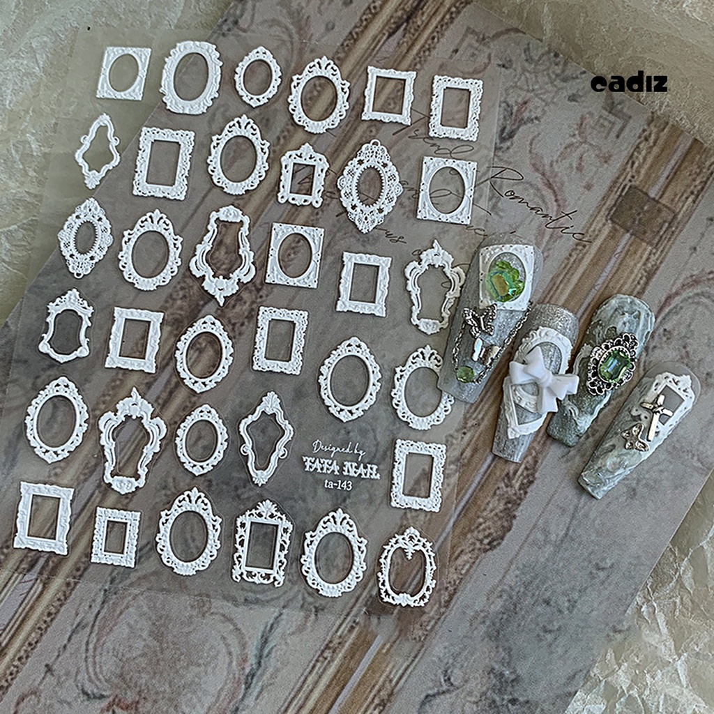 Miếng Dán Khung Ảnh Tự Dính Không Phai Mềm Mại Phong Cách Nhật Bản Retro Trang Trí Móng Tay DIY