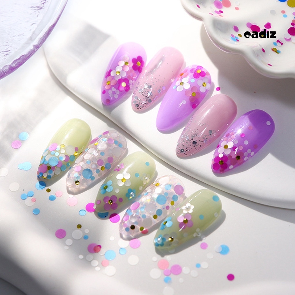 1 Hộp 12 Ngăn Kim Tuyến Tròn Lấp Lánh Nhiều Màu Trang Trí Móng Nghệ Thuật DIY