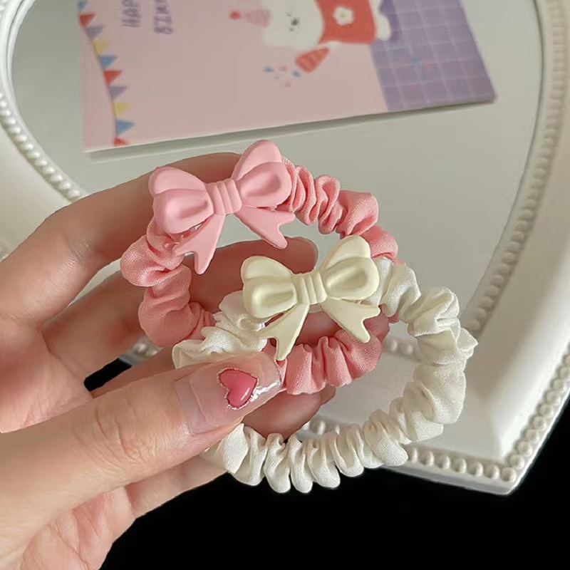 Dây Buộc Tóc Cao Su Co Giãn Màu Kẹo Ngọt Họa Tiết Trái Tim Thời Trang Mùa Hè 2023 Mới