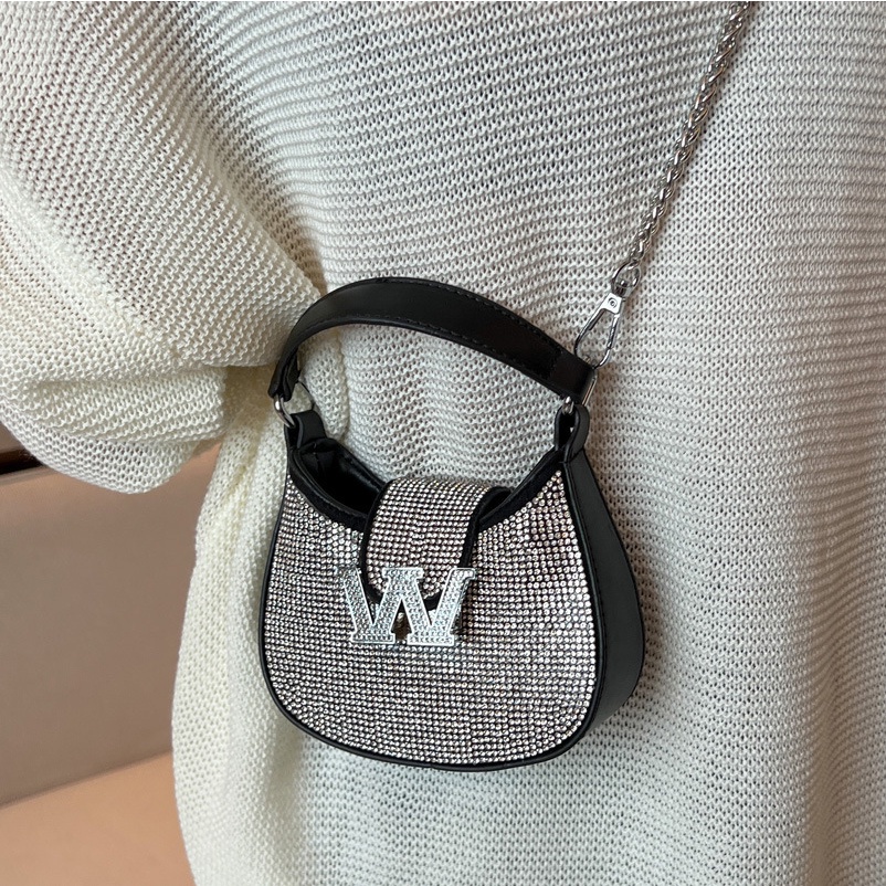 Túi Xách Đeo Dưới Cánh Tay Cỡ Nhỏ Đính Đá Kim Cương Toàn Diện Thời Trang Xuân Hè Cho Nữ