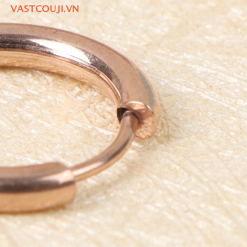 Set 5 Khuyên Tai Tròn Bằng Thép Không Gỉ Cho Nữ