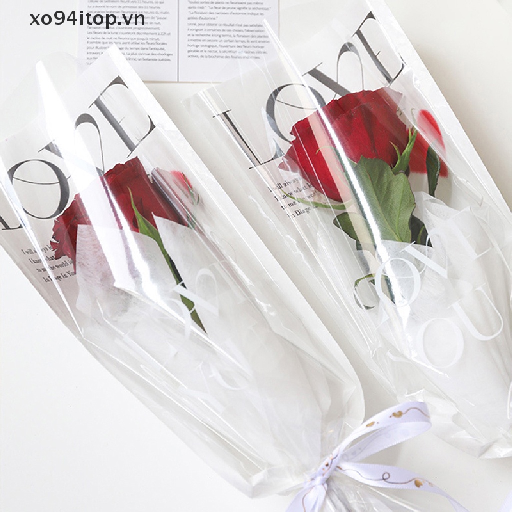 Set 20 Túi Đựng Hoa Hồng Bằng Nhựa Trong Suốt