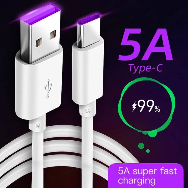 Dây Cáp Sạc USB Loại C 5A Dài 1m Cho Huawei OPPO VIVO Xiaomi Redmi