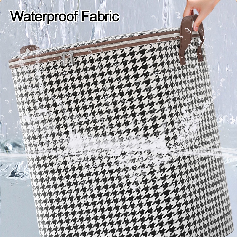 Túi Đựng Chăn Mền Bằng Vải Không Dệt Gọn Nhẹ Chống Ẩm / Bụi Bẩn Có Khóa Kéo Đôi