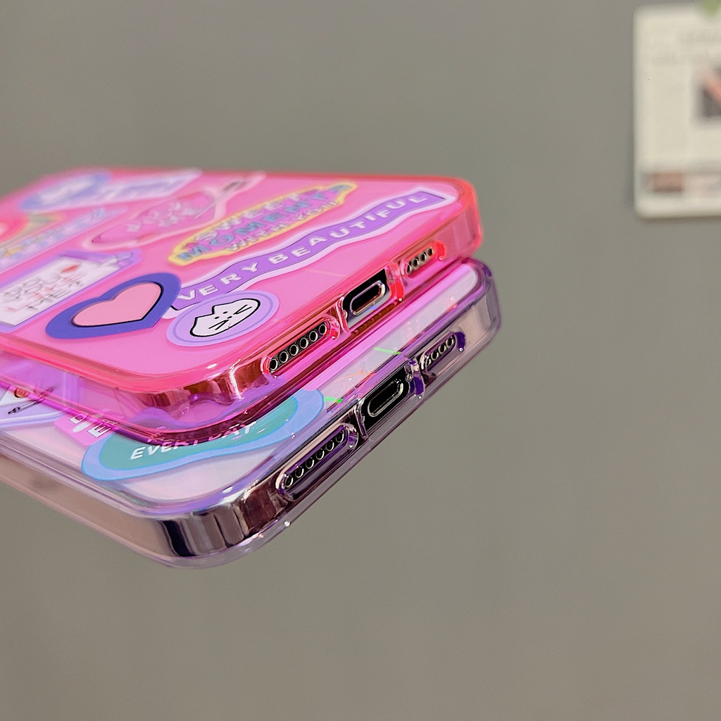 Ốp Điện Thoại tpu Dẻo Trong Suốt Họa Tiết Hoạt Hình Đơn Giản Chống Rơi / Sốc Cho iPhone 11 12 13 14 PRO Max