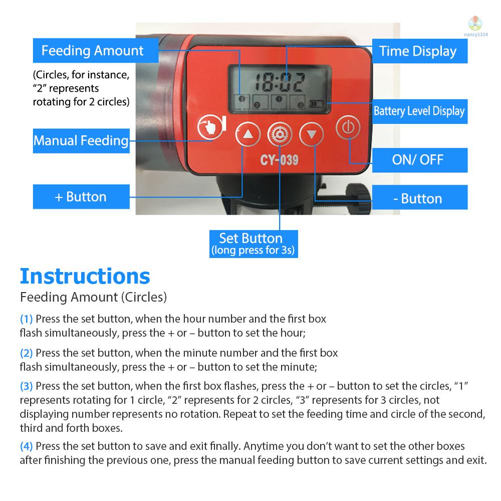 Máy Cho Cá Ăn Hẹn Giờ Tự Động 4 Số