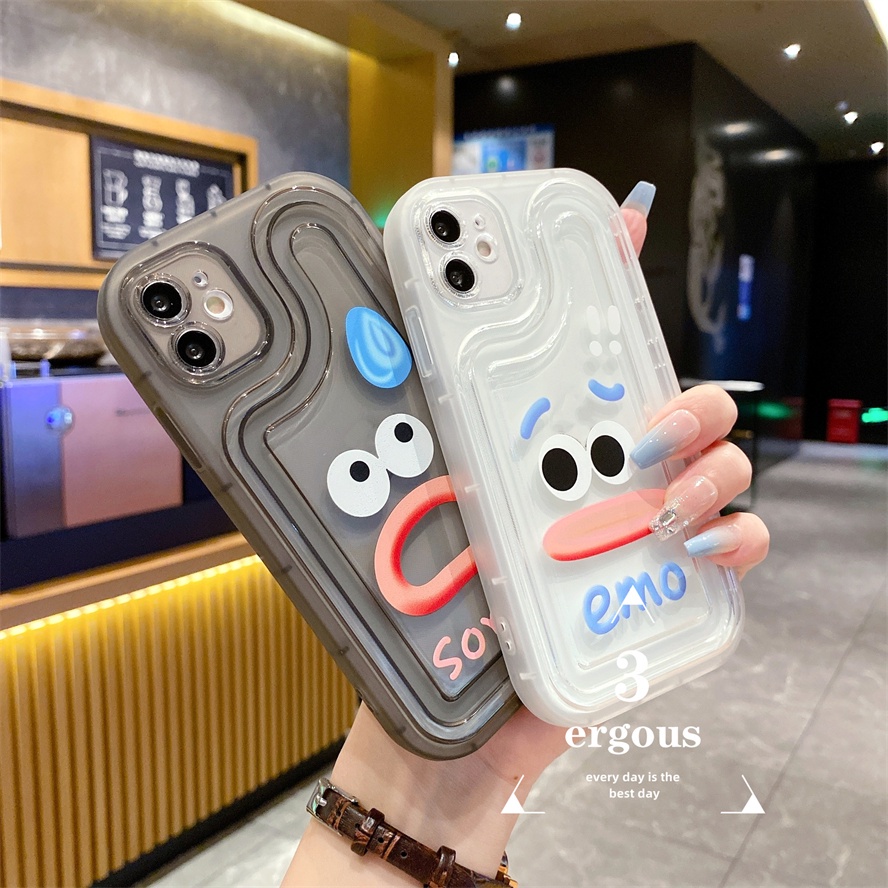 Ốp Điện Thoại TPU Mềm Họa Tiết Mặt Cười Vui Nhộn Bảo Vệ Ống Kính Cho iPhone 14 13 12 11 Pro Max 7 8 Plus SE2020 X XR Xs Max