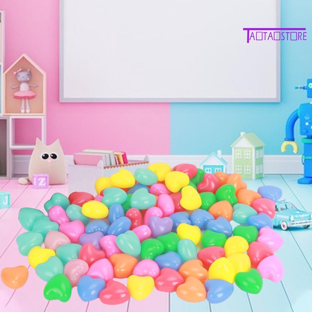 Set 100 Quả Bóng Nhựa Không BPA Nhiều Màu Sắc Hình Ngôi Sao / Trái Tim Luyện Tập Trong Nhà / Ngoài Trời Thoải Mái Cho Bé