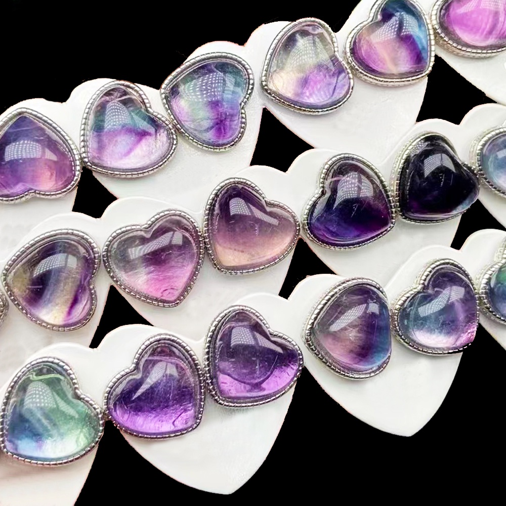 Nhẫn Đá Fluorite Tự Nhiên Nhiều Màu Thời Trang Cho Nữ
