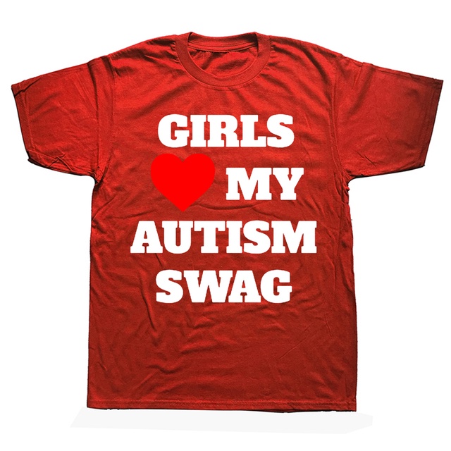 Áo Thun Tay Ngắn In Chữ Heart My Autism Swag Phong Cách Đường Phố Thời Trang Mùa Hè Cho Nam Và Nữ