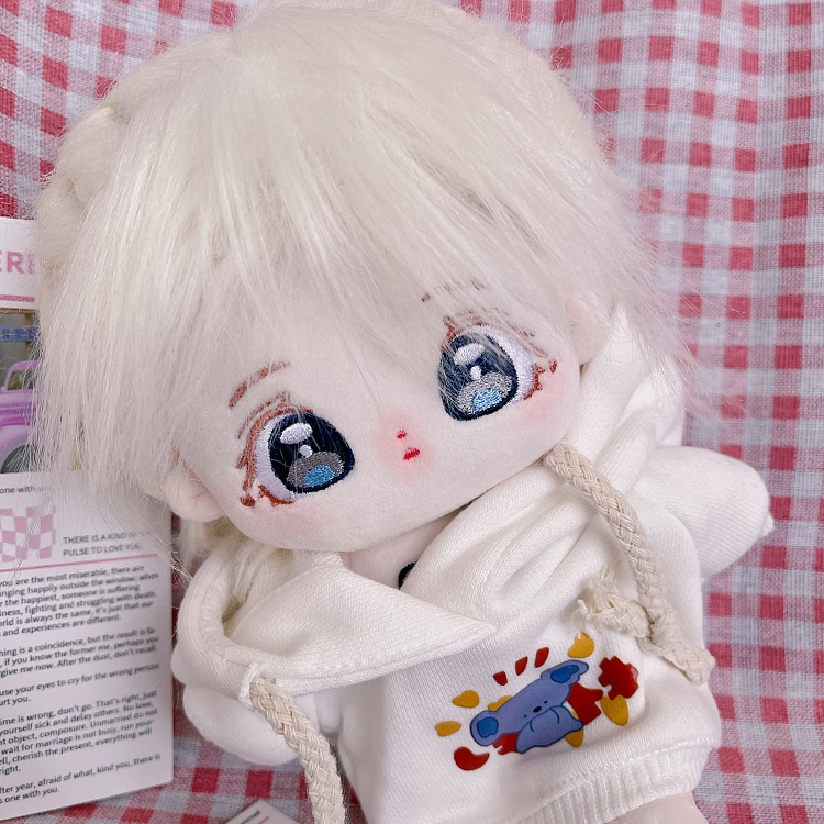 Búp Bê Em Bé Bằng Vải Cotton 20cm Kèm Bộ Xương Tóc Dễ Thương