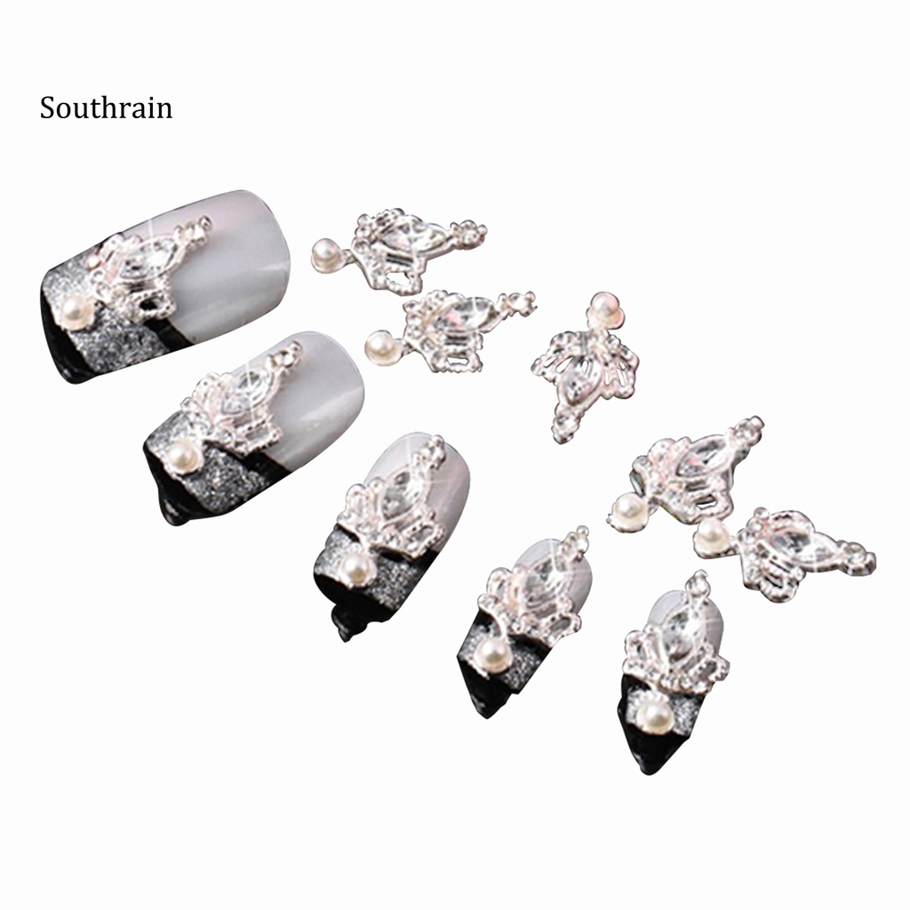 Bộ 10 Miếng Dán Trang Trí Móng Tay Hình Vương Miện 3D Lấp Lánh Dành Cho Nữ