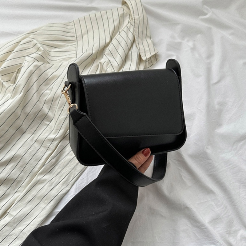 Túi Đeo Vai / Kẹp Nách Bằng Da PU Màu Trơn Đa Năng Phong Cách Vintage Cho Nữ