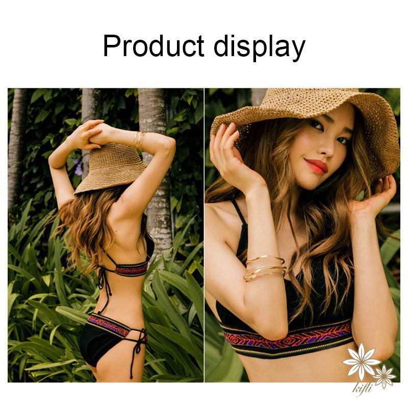 Nón Rơm Dệt Tay Chống Nắng Đi Biển Đa Năng Có Thể Gấp Gọn Cho Nữ