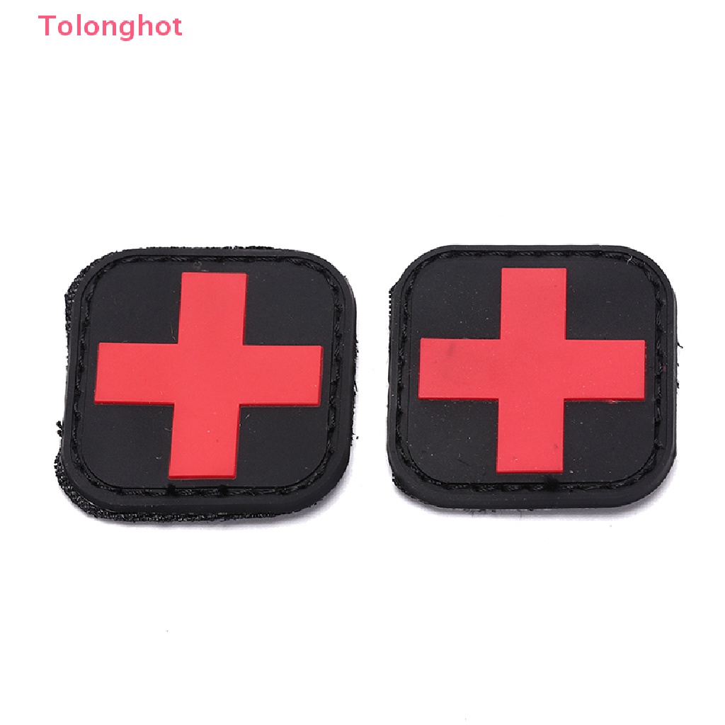 Tolonghot &gt; Huy Hiệu Sơ Cứu Hình Móc Chữ Thập Bằng pvc Màu Đỏ 4X4Cm Dùng Ngoài Trời