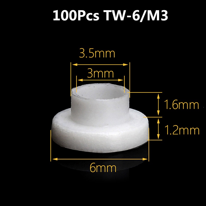 Set 5 / 10 / 20 / 50 / 100 Vòng Đệm Chữ T Bằng Nhựa Cách Nhiệt Đa Năng M3 M4 M5 M6 M8 M10 M12 M14 M16