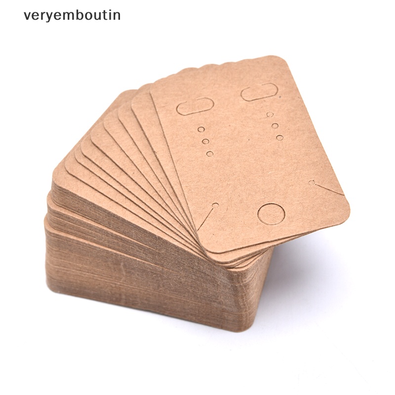 Set 100 Thẻ Giấy Kraft Trưng Bày Vòng cổ / Bông Tai