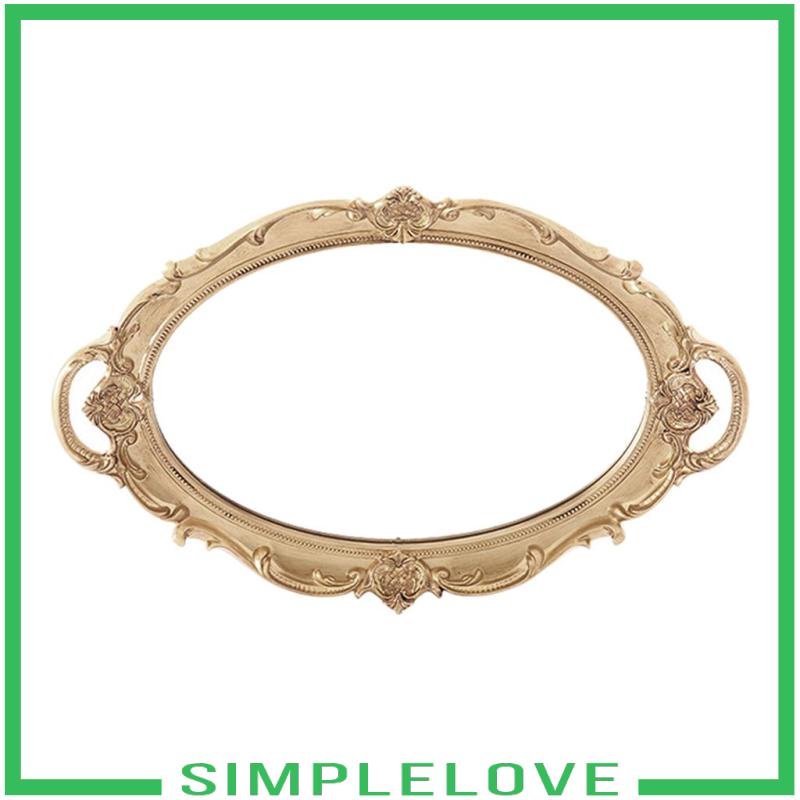 Khay Đựng Đồ Trang Sức / Nước Hoa Có Gương Trang Điểm Phong Cách Retro