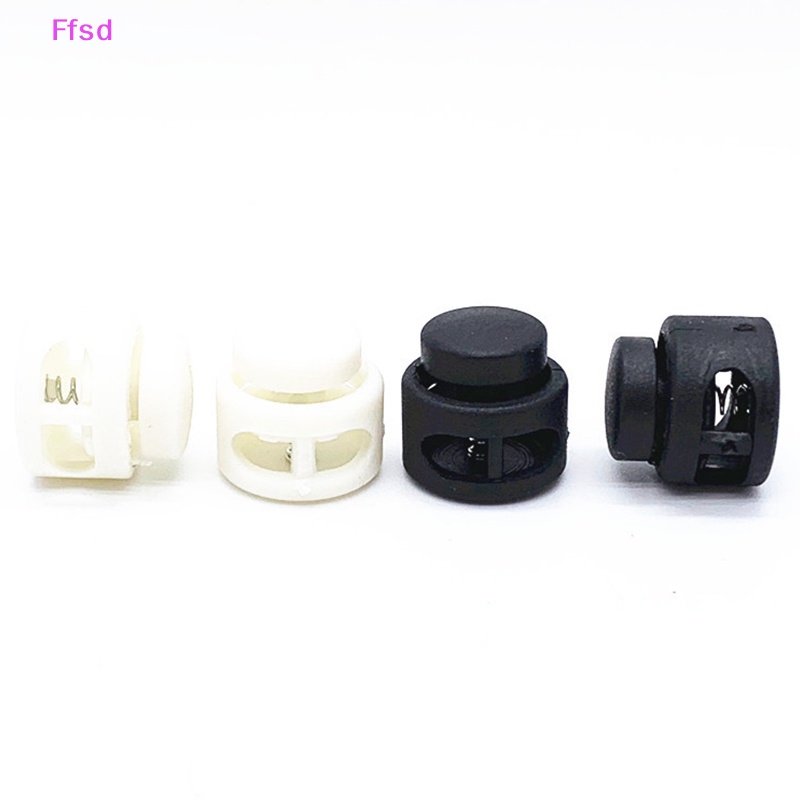 {Ffsd} Set 10 Nút Nhựa Hai Lỗ Kẹp Dây Giày / Túi Xách / Khóa Dây Paracord
