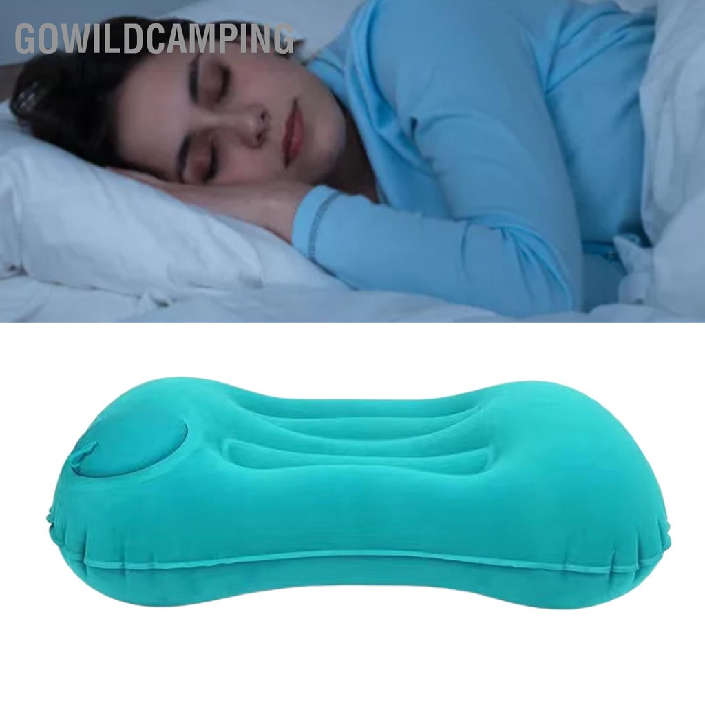 MONEY GoWildCamping Gối Bơm Hơi Du Lịch Cắm Trại Đổ Xô Vải Siêu Nhẹ Báo Chí Tự Động Lạm Phát Cho Thắt Lưng Cổ