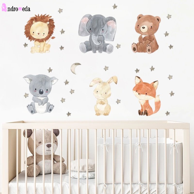 Tấm 6 Miếng Dán Trang Trí Công Tắc Điện Hình Động Vật Hoạt Hình Dễ Thương