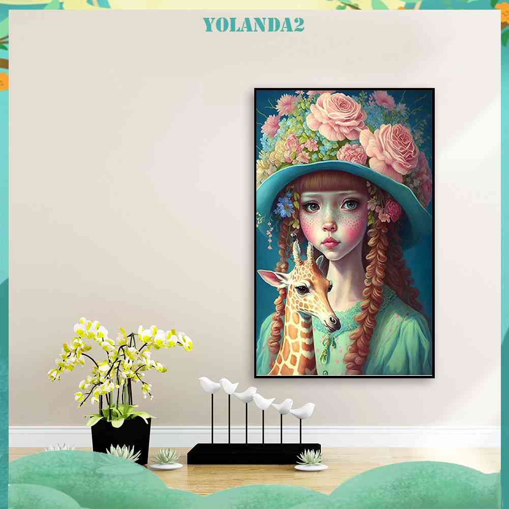 Tranh Đính Đá Kim Cương Toàn Bộ 5D DIY Hình Vẽ Cô Gái Trang Trí Nhà Cửa