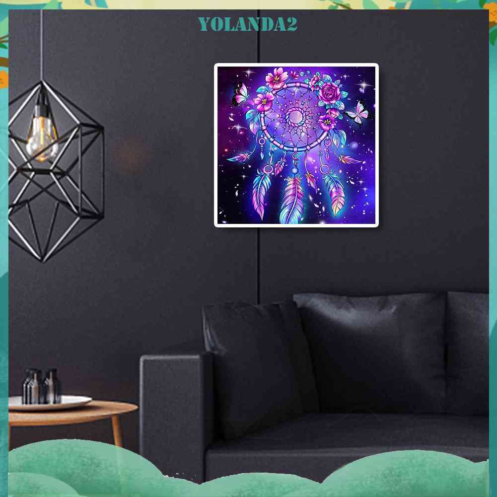 Bộ Tranh Đính Đá 5D Họa Tiết Hoa Hồng / Dream Catcher Độc Đáo DIY Dùng Trang Trí Nhà Cửa